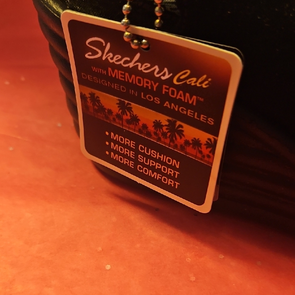 Skechers Black Wedge Sandals for Women - Picture 2 of 9